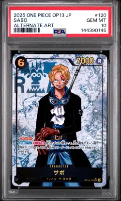 2025 ONE PIECE JPN OP13-CARRYING ON HIS WILL ALTERNATE ART #120 SABO PSA 10 - Image 1