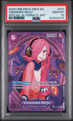 2026 ONE PIECE EB03-HEROINES EDITION SPECIAL ALTERNATE ART VINSMOKE REIJU PSA 10 - Image 1
