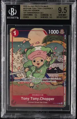 2022 ONE PIECE PROMOS ENGLISH VERSION 1ST ANV SET TONY TONY CHOPPER P BGS 9.5 - Image 1