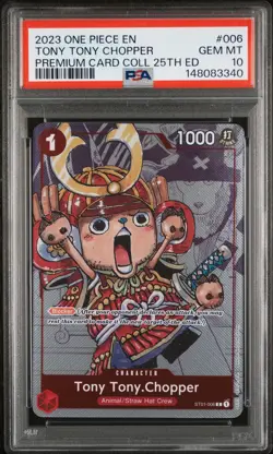 2023 ONE PIECE BANDAI PREMIUM COLLECTION 25TH EDITION TONY TONY CHOPPER PSA 10 - Image 1