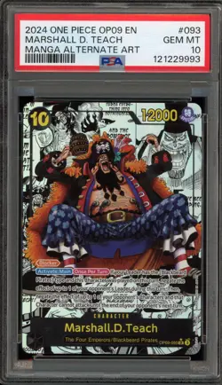 One Piece CCG Marshall.D.Teach Manga Alternate Art OP09-093 PSA 10 Gem Mint - Image 1