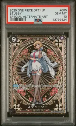 One Piece Japanese OP11 Stussy #085 Special Alternate Art Foil PSA 10 - Image 1