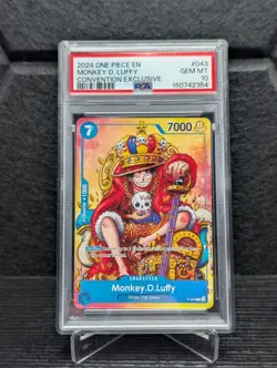 2024 One Piece EN Convention Exclusive #043 Monkey D. Luffy PSA 10 GEM MINT - Image 1