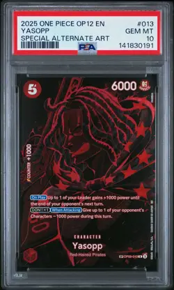 2025 One Piece OP12 EN Yassopp Special Alternate Art #013 PSA 10 GEM MINT - Image 1