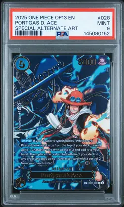 2025 ONE PIECE CARRYING ON HIS WILL SPECIAL ALT ART #028 PORTGAS D. ACE PSA 9 - Image 1