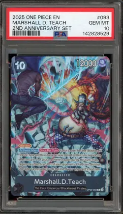 One Piece CCG Marshall.D.Teach 2nd Anniversary Set OP09-093 PSA 10 Gem Mint - Image 1