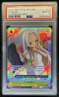 2025 One Piece OP 13 S-Snake Alternate Art #114 PSA 10 GEM MINT - Image 1