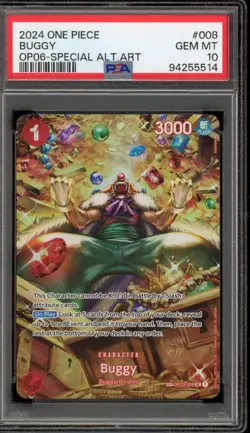 One Piece CCG Buggy Special Alternate Art OP03-008 PSA 10 Gem Mint - Image 1
