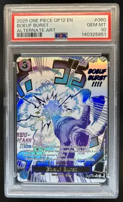 2025 One Piece Legacy of the Master Boeuf Burst Alternate Art #OP12-060 PSA 10 - Image 1