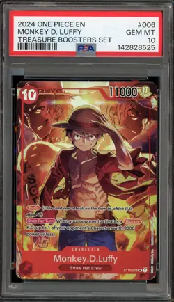One Piece CCG Monkey.D.Luffy Treasure Booster Set ST10-006 PSA 10 Gem Mint - Image 1