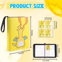 Premium Trading Card Binder 400 Pockets Card Holder with 50 Removable Sleeves... - Image 2