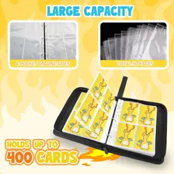 Premium Trading Card Binder 400 Pockets Card Holder with 50 Removable Sleeves... - Image 5