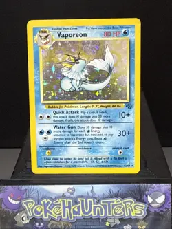 Pokemon Card Vaporeon 12/64 Holo Rare Jungle Set WOTC Played 5 - Image 1
