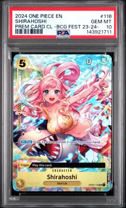 2024 ONE PIECE PREMIUM CARD COLLECTION #116 SHIRAHOSHI PSA 10 - Image 1