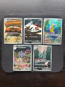 Pokemon Card Lot 5x IR Full Art Crustle Larvesta Bruxish Wugtrio Clawitzer - Image 1