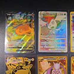 🔥🔥Pokemon Card Lot 9, Full Art Mewtwo, Charizard, Rayquaza, Gold Rares,... - Image 2