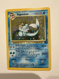 Vintage Pokemon Jungle Vaporeon Holo Team Rocket Dark Flareon Card Lot - Image 2