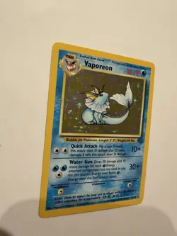Vintage Pokemon Jungle Vaporeon Holo Team Rocket Dark Flareon Card Lot - Image 4