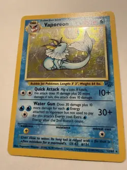 Vintage Pokemon Jungle Vaporeon Holo Team Rocket Dark Flareon Card Lot - Image 5