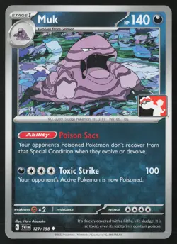 Pokemon Muk 127/198 Prize Pack Series Cards Non-Holo Pack Fresh - NM - Image 1