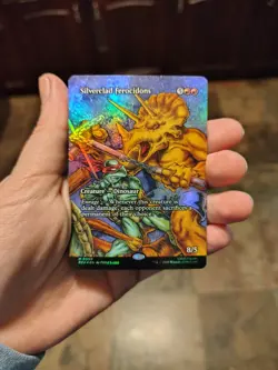 MTG Teenage Mutant Ninja Turtles Silverclad Ferocidons Borderless Foil M 0009 - Image 1