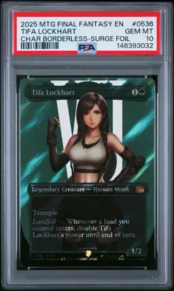 MTG Final Fantasy English Tifa Lockhart Borderless Surge Foil 0536 PSA 10 GEM MT - Image 1