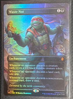 Waste Not (Borderless) Commander: Teenage Mutant Ninja Turtles Foil TMC #132 Nm- - Image 1