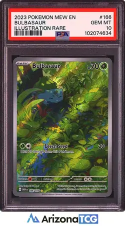 Pokemon 2023 Bulbasaur 166/165 Full Art Illustration Rare 151 GEM MINT PSA 10 - Image 1