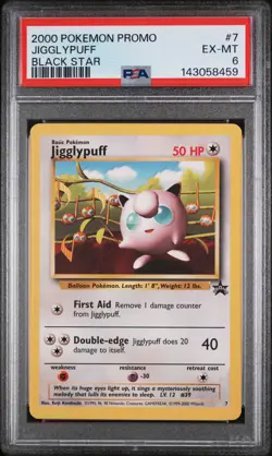 2000 POKEMON PROMO BLACK STAR #7 JIGGLYPUFF PSA 6 - Image 1
