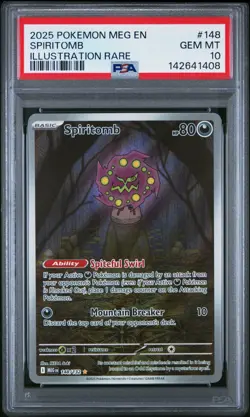 2025 POKEMON MEG EN-MEGA EVOLUTION ILLUSTRATION RARE #148 SPIRITOMB PSA 10 - Image 1