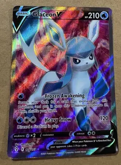 Pokemon TCG Glaceon V (Full Art) 174/203 SWSH07 Evolving Skies Ultra Rare Holo - Image 1