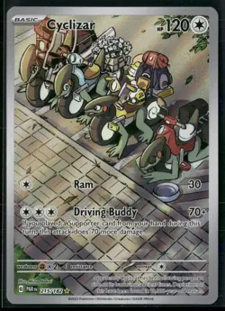 Pokemon TCG Cyclizar Paradox Rift 215/182 Holo Illustration Rare NM/LP - Image 1
