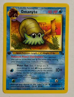 1999 Pokemon TCG 1st editon Omanyte 52/62 Fossil NM NP - Image 1