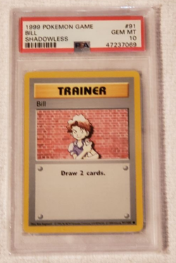 BILL #91 PSA 10 1999 POKEMON WOTC SHADOWLESS BASE SET - Image 1