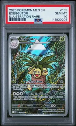 2025 Pokemon Mega Evolutions Exeggutor Illustration Rare #135 PSA 10 GEM MINT - Image 1