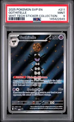 2025 POKEMON SVP PROMO WHITE FLARE TECH STICKER COLLECTION #211 GOTHITELLE PSA 9 - Image 1