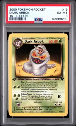 2000 POKEMON ROCKET 1ST EDITION #19 DARK ARBOK PSA 6 - Image 1