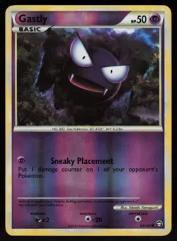 Gastly 63/102 Common HGSS Triumphant Reverse Holo Pokemon #1 - Image 1