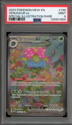 Pokemon Venusaur ex 151 MEW EN Special Illustration Rare #198 PSA 9 Mint - Image 1