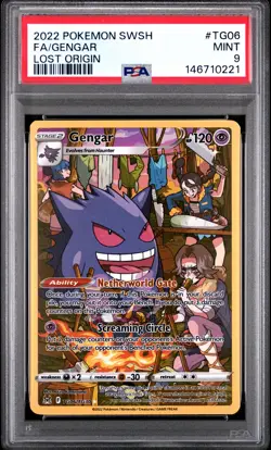 2022 POKEMON SWORD & SHIELD LOST ORIGIN #TG06 FULL ART/GENGAR PSA 9 - Image 1