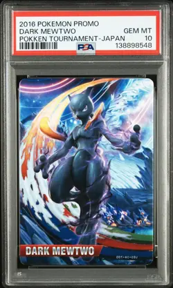 2016 POKEMON PROMO POKKEN TOURNAMENT JPN DARK MEWTWO PSA 10 - Image 1