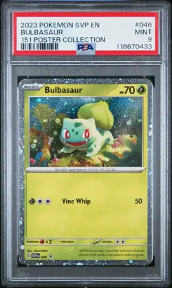 2023 POKEMON SVP BLACK STAR PROMO 151 POSTER COLLECTION #046 BULBASAUR PSA 9 - Image 1