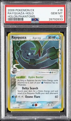 2006 POKEMON EX HOLON PHANTOMS #16 RAYQUAZA-HOLO PSA 10 - Image 1