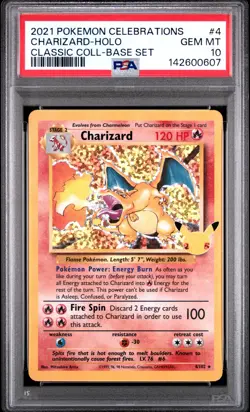 2021 POKEMON CELEBRATIONS CLASSIC COLLECTION #4 CHARIZARD-HOLO PSA 10 - Image 1