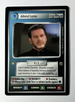 Star Trek CCG 1E Dominion ADMIRAL LEYTON Rare Card NEVER PLAYED STCCG - Image 1