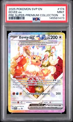 2025 POKEMON SVP EN-SV BLACK STAR PROMO #174 EEVEE EX PSA 9 - Image 1