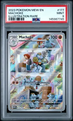 2023 POKEMON MEW EN-151 ILLUSTRATION RARE #177 MACHOKE PSA 9 - Image 1