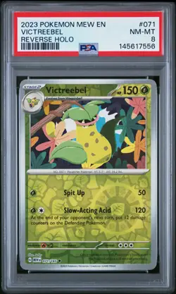 2023 POKEMON MEW EN-151 REVERSE HOLO #071 VICTREEBEL PSA 8 - Image 1