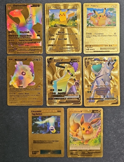 Pokemon Creatures Gold Foil Card Lot (8 Cards: Charizard / Pikachu) - Image 1