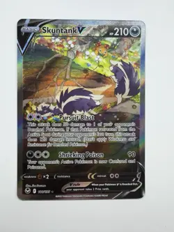 Pokemon Skuntank V 181/195 Silver Tempest Ultra Rare Holo Basic 210 HP - Image 1